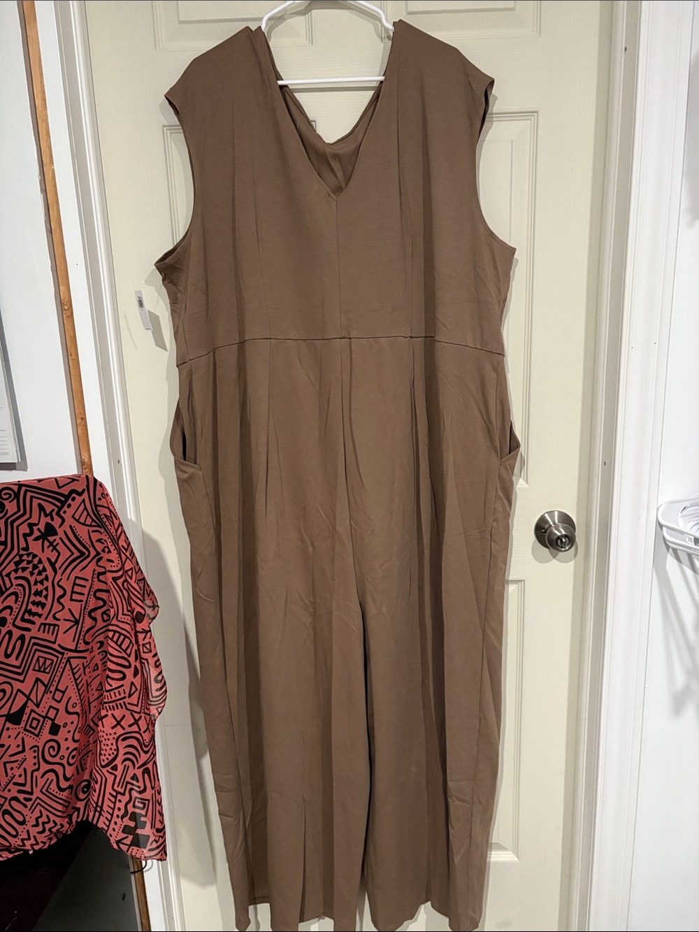 Old Navy Brown Sleeveless V-Neck Wide-Leg Jumpsuit